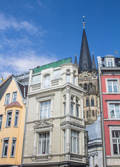 Aachen Cathedral through Old Houses
