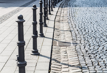 Cobble Stone Road with Bollards