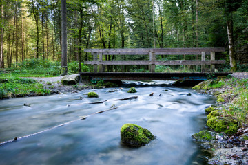Schweiz Wanderweg-Brücke im Wald