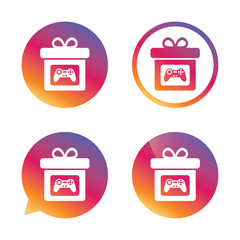 Gift box sign icon. Present symbol.