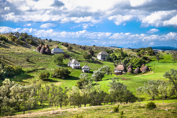 Fototapeta na wymiar Montain village near of Meanders Uvac, southwest Serbia.