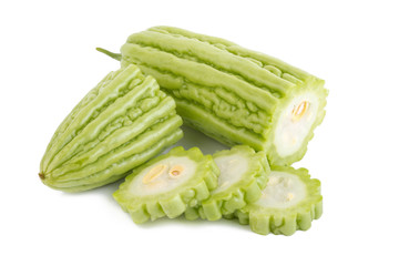 Bitter gourd isolated on white background