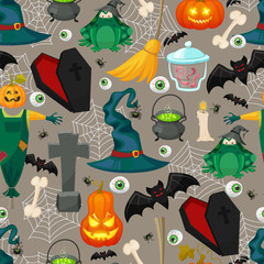 Vector Halloween seamless pattern