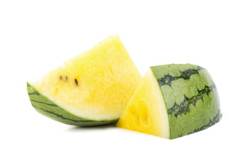 yellow watermelon isolated on white background