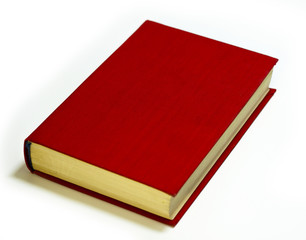 Red book on white background