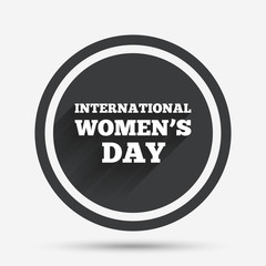8 March International Women's Day sign icon.