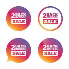 Back to school sign icon. Back 2 school symbol.