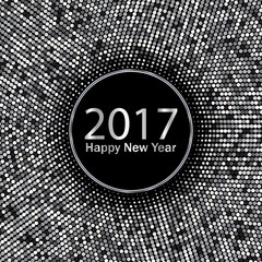 2017 Happy New Year. Silver vector background