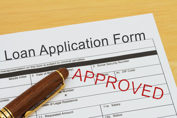 Fototapeta premium Applying for a Loan Approved