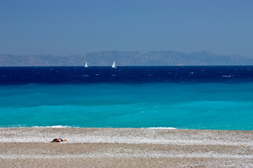 Plaża na przylądku Zonari,Rodos,Grecja