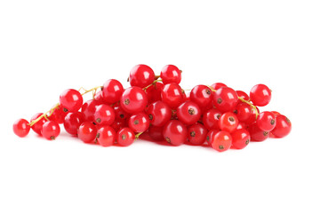 Red currants isolated on a white