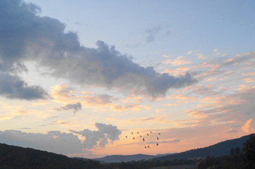 Beautiful colorful clouds at dusk