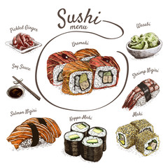 Illustration of sushi
