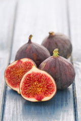 figs on blue wooden background