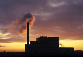 European factory belching smoke