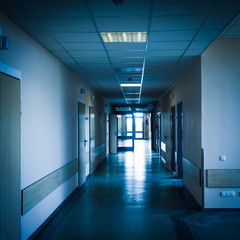 corridor in hospital. hospital hallway. hospital interior