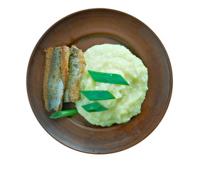 fried herring fillets.