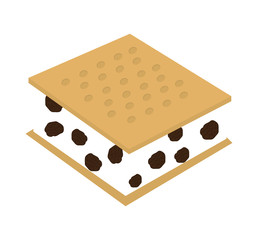 delicious cookie ice cream vector illustration design