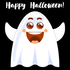 Halloween funny cartoon ghost
