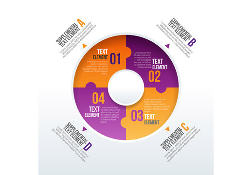 Puzzle Piece Sectioned Circle Infographic