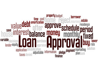 Obraz premium Loan Approval, word cloud concept 2