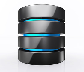 3D illustration of Database storage concept, cloud computing.