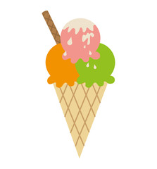 delicious ice cream cone vector illustration design