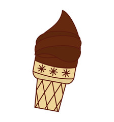 delicious ice cream cone vector illustration design