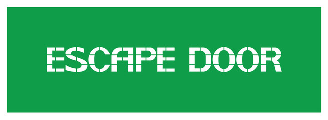 Escape door sign.