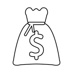 money bag sack icon vector illustration design