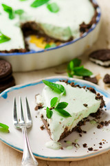 homemade chocolate  mint  ice cream cake