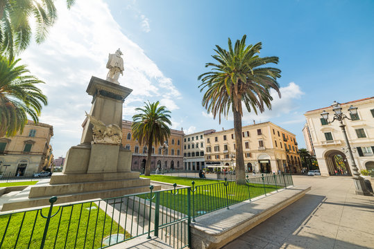 Statue in Piazza d'Italia in Sassari