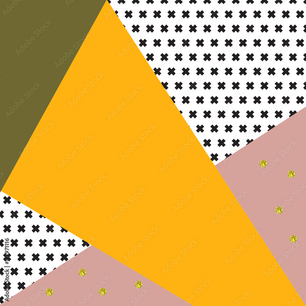Poster geometric background in retro style.
