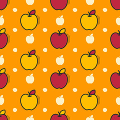 Vector seamless pattern with apples