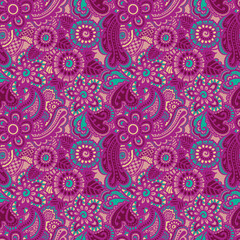 Paisley seamless colorful pattern