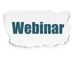 Obraz premium Studying concept: Webinar on Torn Paper background