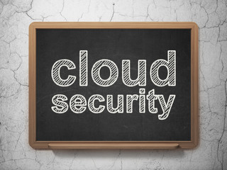 Cloud technology concept: Cloud Security on chalkboard background