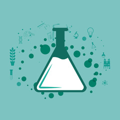 flat design chemistry flask or test tube science related icons image vector illustration