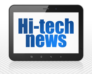 News concept: Tablet Pc Computer with Hi-tech News on display
