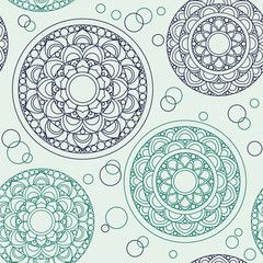Abstract vintage seamless background with mandala ornaments