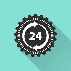 24 hour service - vector icon.