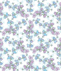 Obraz na płótnie Canvas Seamless pattern with bellflowers. Floral ornament