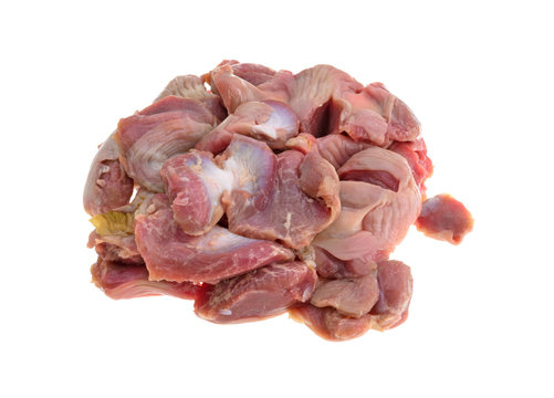 Fresh chicken gizzards and hearts