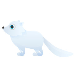 Arctic fox isolated on white background. Vector illustration