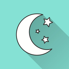 Moon star - vector icon.