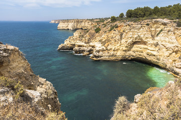 Rocky coast in the Algarve region of Potugal