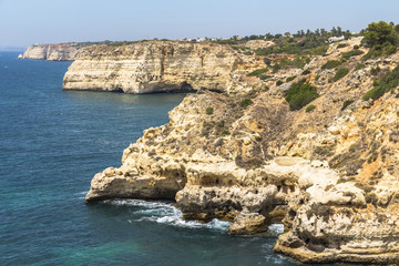 Rocky coast in the Algarve region of Potugal