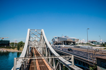 Le pont de La Mulatière au dessus de la Saône dans le quartier de Confluence