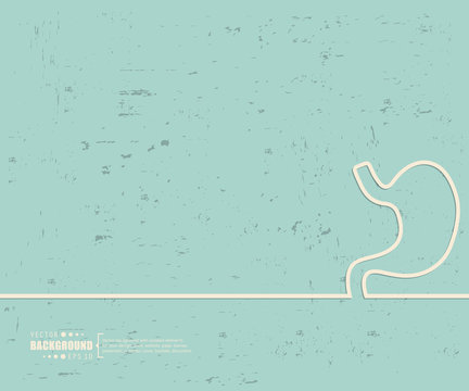 stomach outline on teal background clip art preview