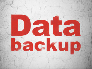 Data concept: Data Backup on wall background